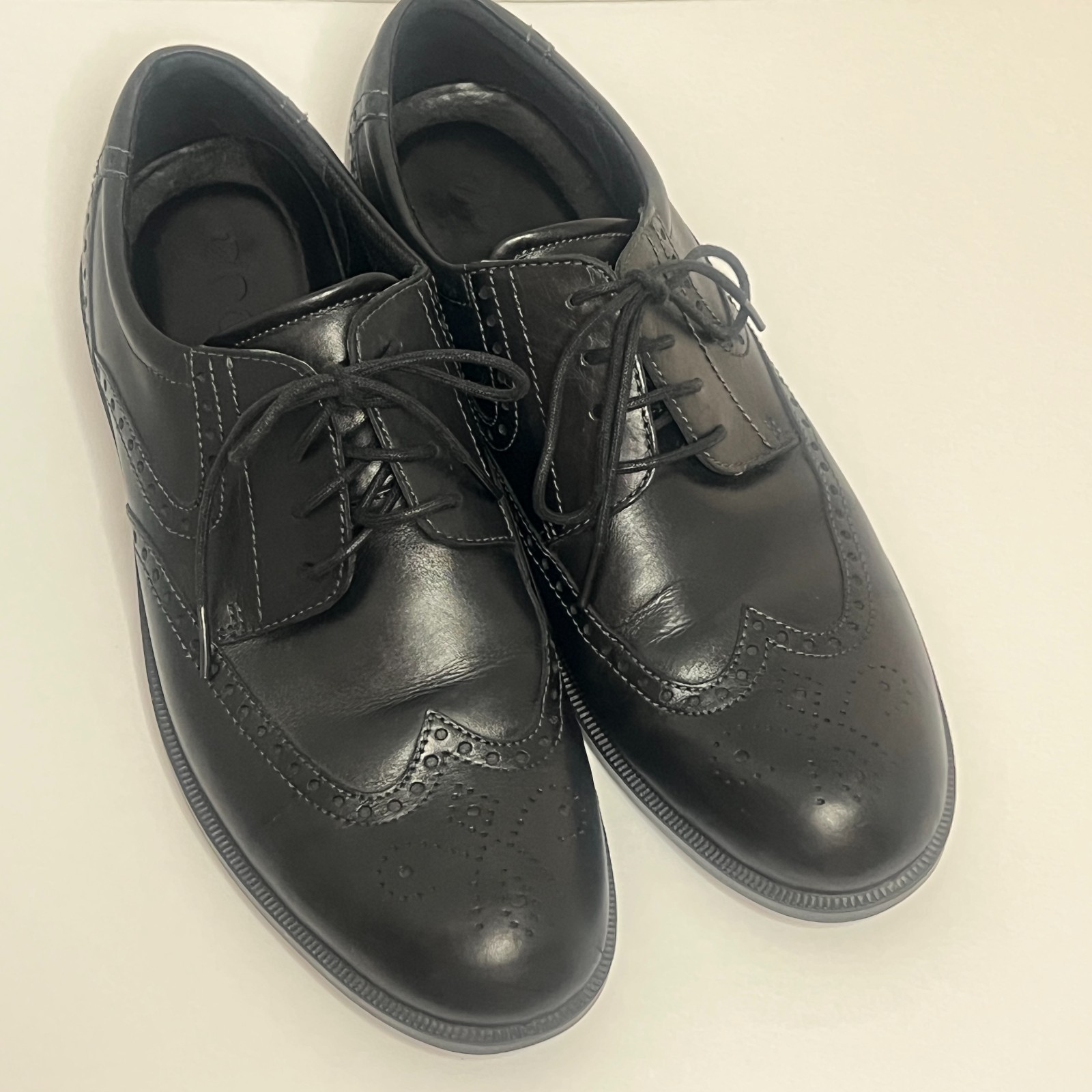 ECCO Metropole London Wingtip Oxford Shoes Men’s Sz 44 US 11 Black New Brogue