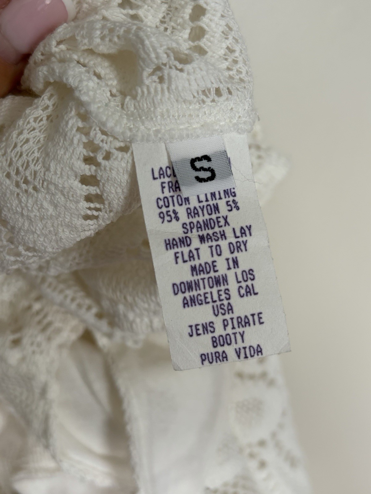 Jens Pirate Booty Wilde Sundress Midi Floral Crochet Lace Tank Dress White Sz S