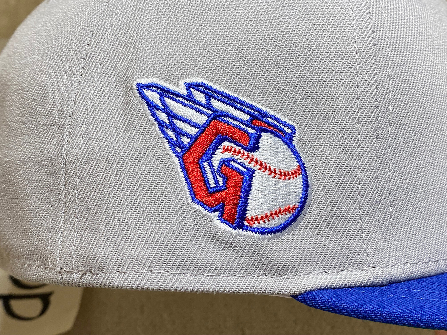 Hat Club Cleveland Guardians Indians Gray Blue 2-Tone Green UV Winged Logo