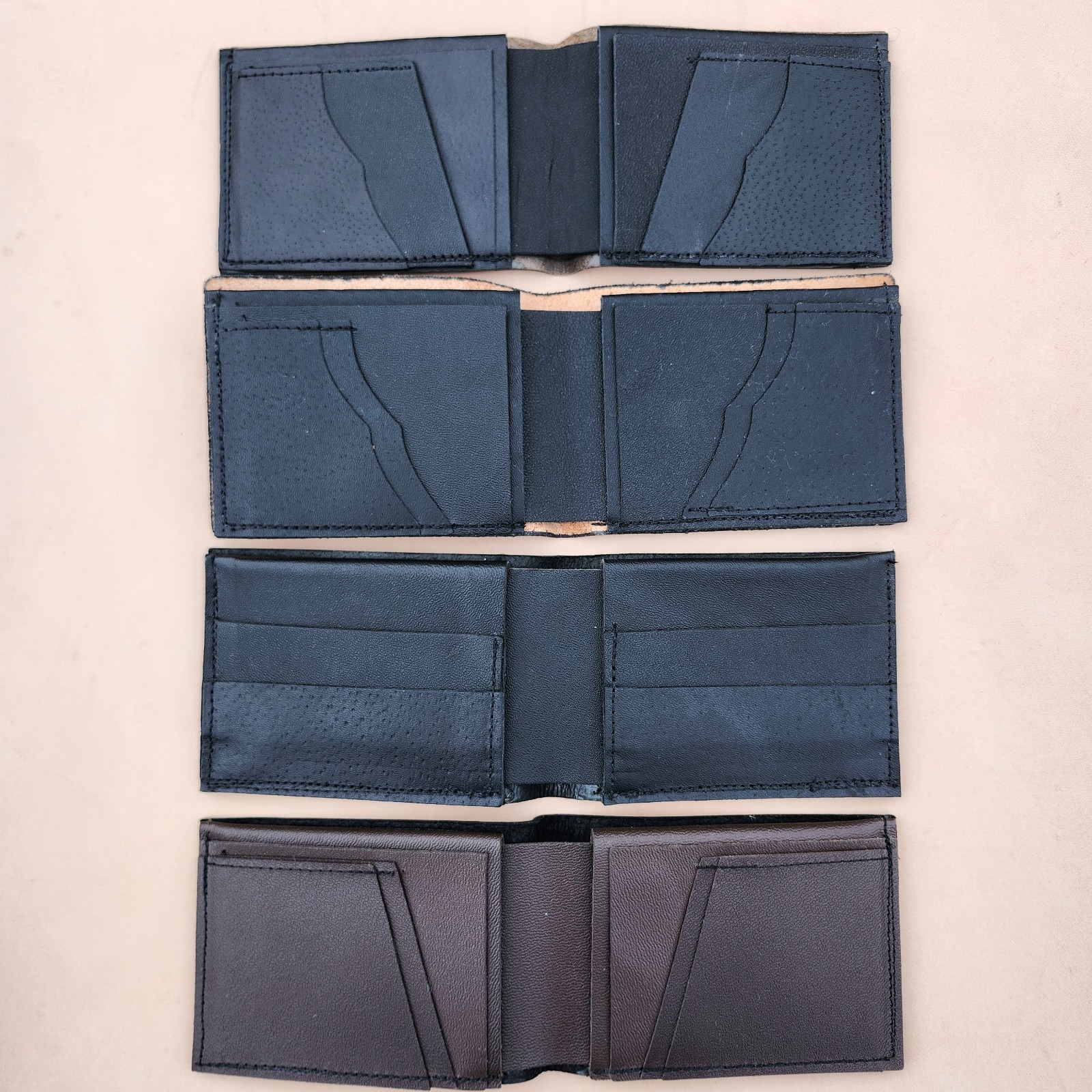 Handmade Leather Men’s Wallet Wildlife Series Bifold Trifold Deer Horse Bass USA