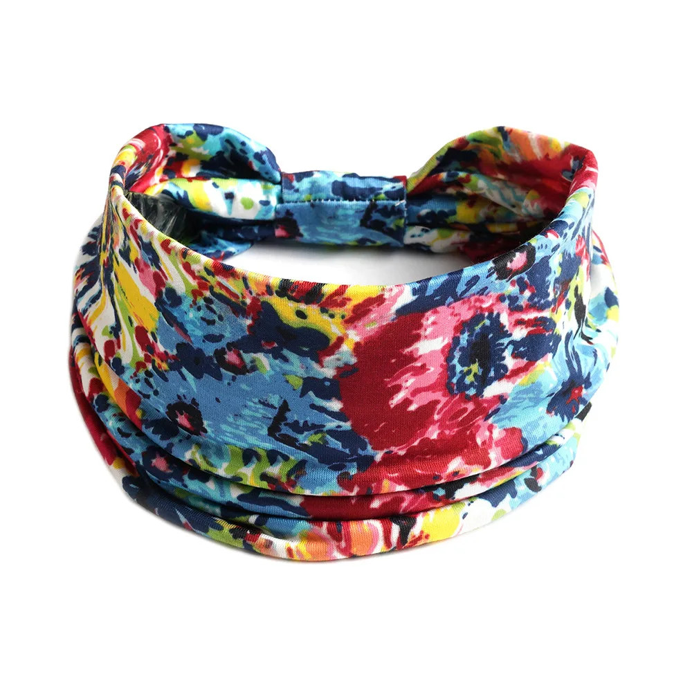 Bohemian Wide Cotton Stretch Headbands Women Headwrap Turban Headwear Bandage