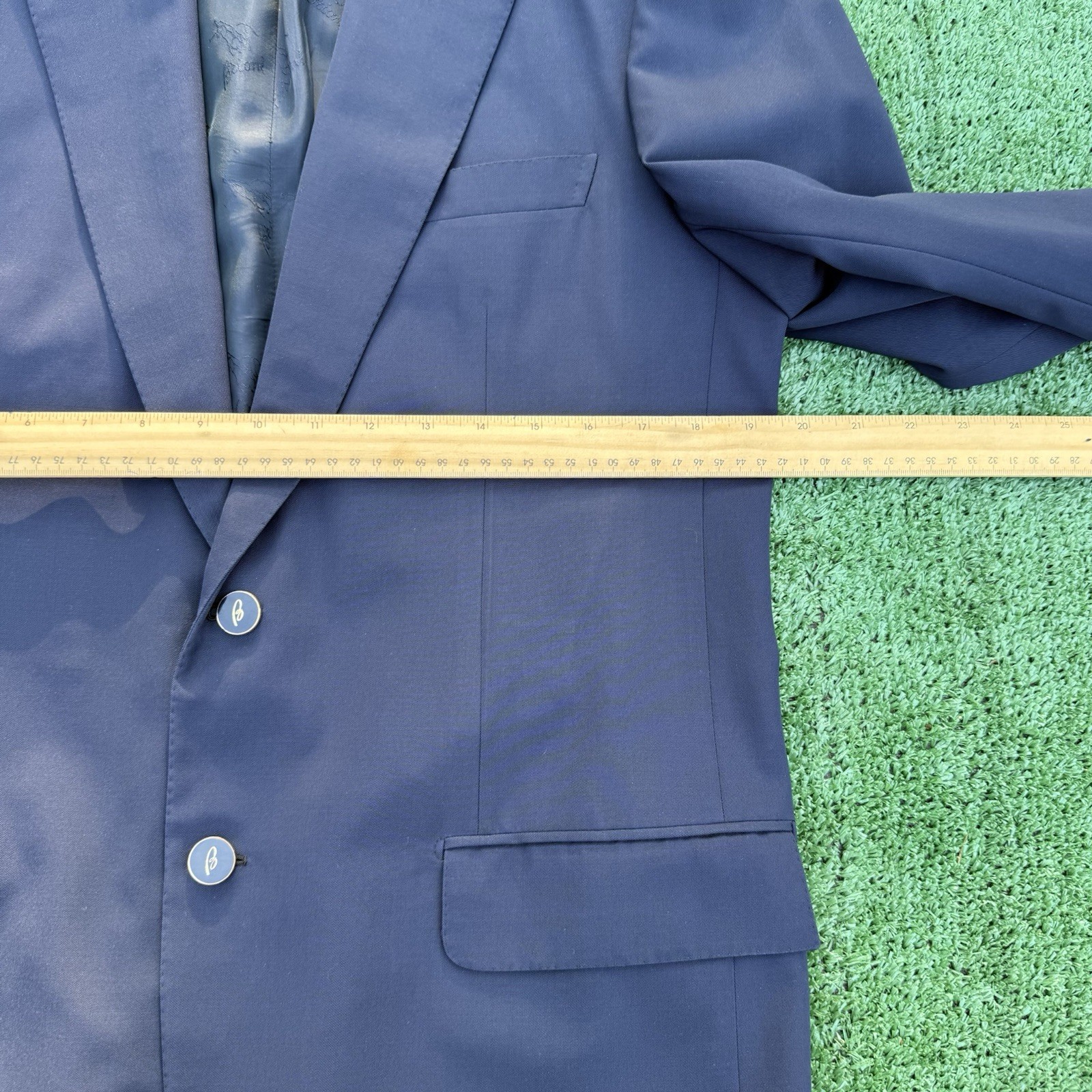 Brioni Blue Blazer Mens 38 or 40 Jacket Navy NOMENTANO Logo Buttons