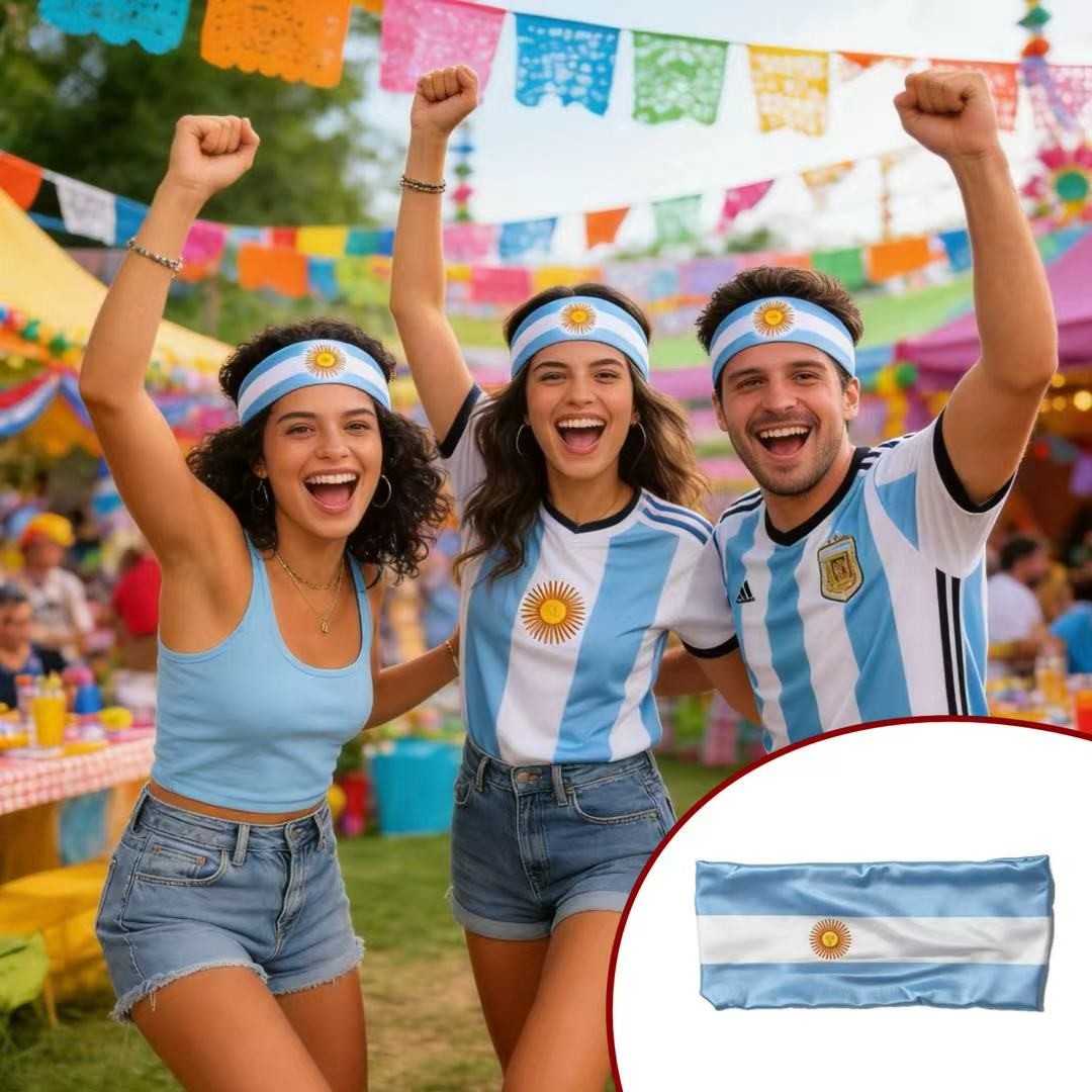 10Pcs World Cup Country Flag Headband Sports Fan Party Cheer Decor Headwear