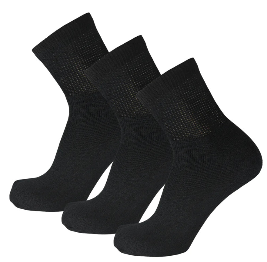 3-12 Pairs Mens Circulatory Diabetic Health Quarter/Ankle Cotton Socks Size 9-15