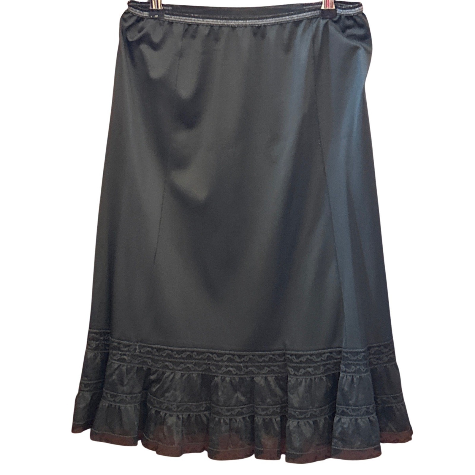 Vintage Whimsigoth Half Slip Skirt Lace Ruffle Tiered Coquette Gothic Victorian