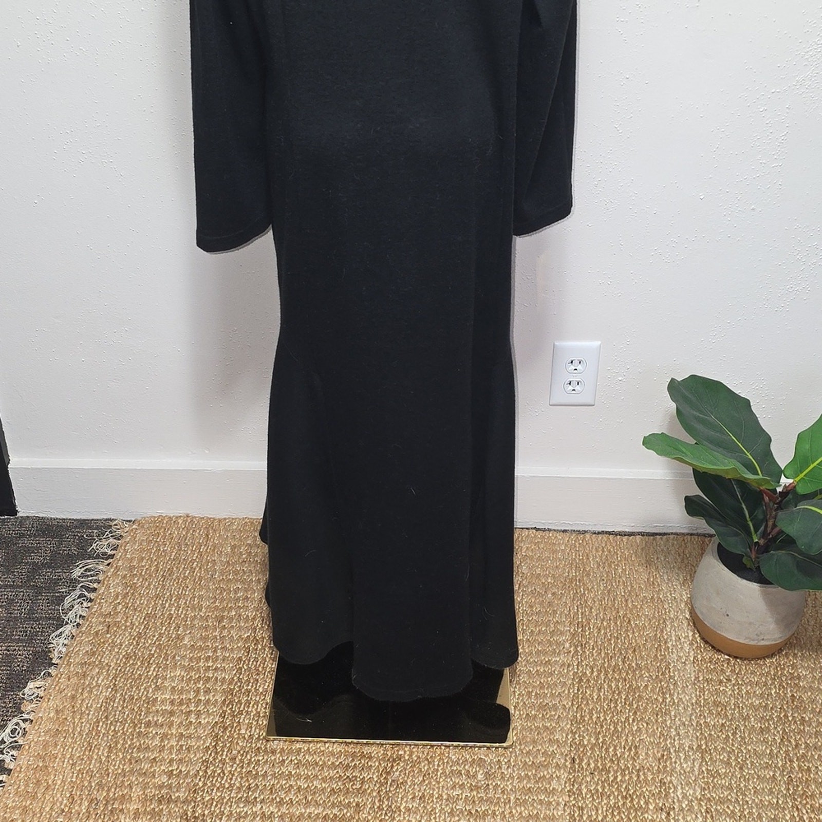 Lennie for Nina Leonard Black Turtleneck Maxi Length Capsule Wardrobe Women 14/L