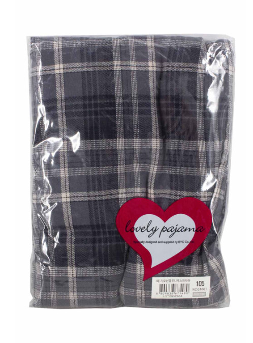 BYC Unisex Cotton Elastic Waist Sleep Lounge Soft Plaid Pajama Pants NG1061