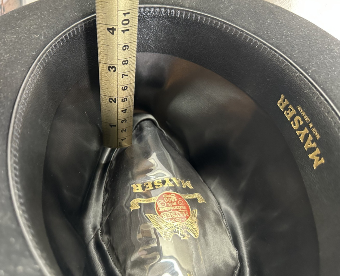 VINTAGE MAYSER CLASSIC Hutmacher Seit 1800 FEDORA BLACK GERMANY SIZE 57 – PREOWN