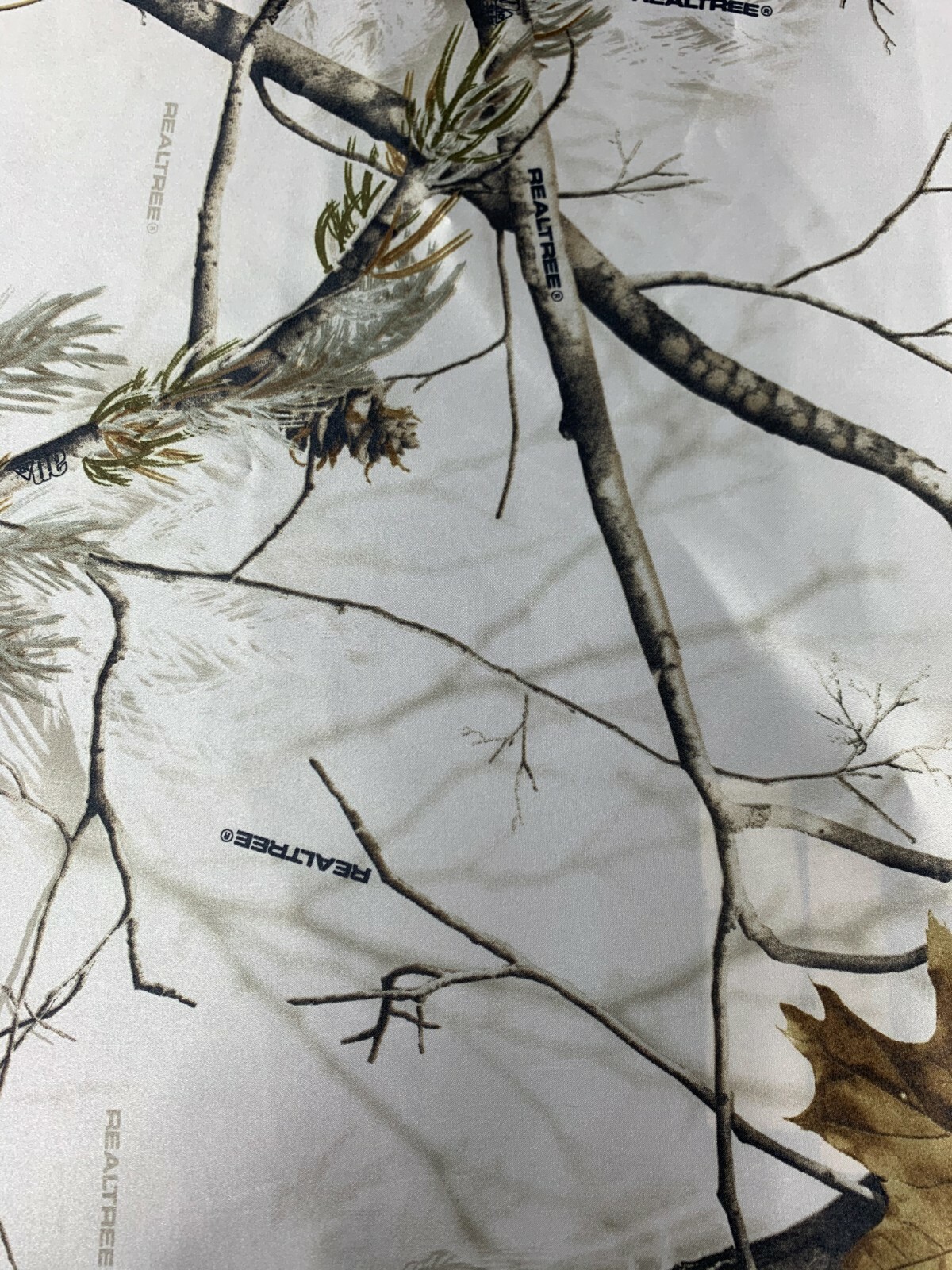 Realtree AP Snow Satin Camo Fabric by the Yard, 60″ wide
