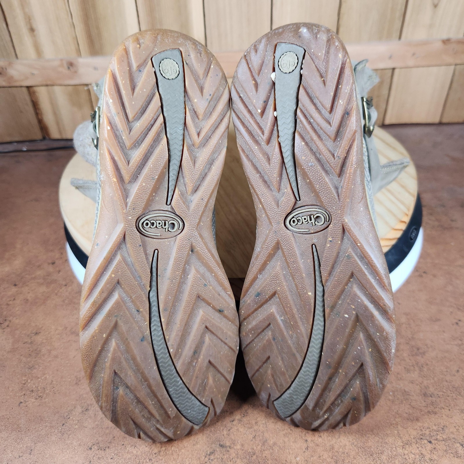 Chaco Hopi Boots Womens 7 Beige Leather Wool Lined Mid Calf Casual Winter