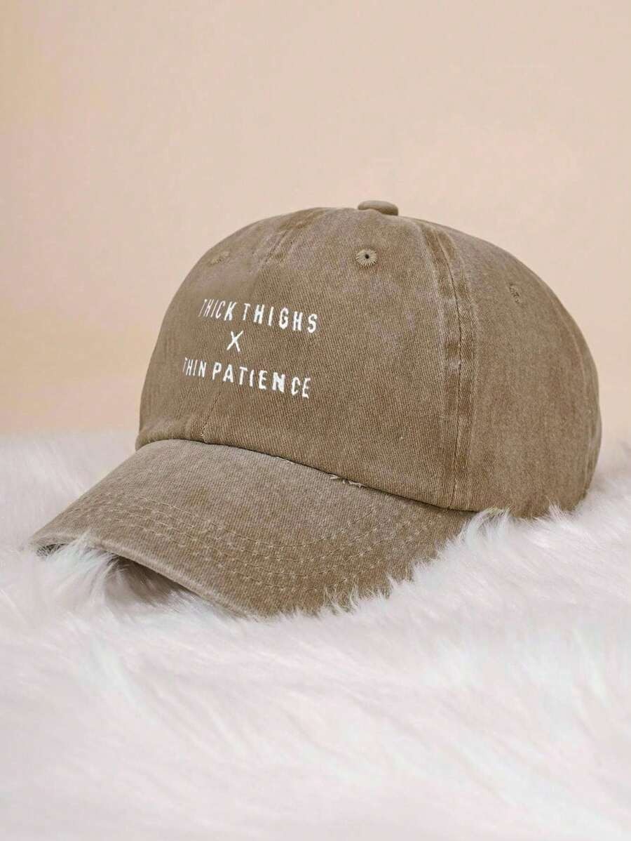 Unisex Embroidered Baseball Cap Funny Letter Dad Hat Washed Adjustable Cap