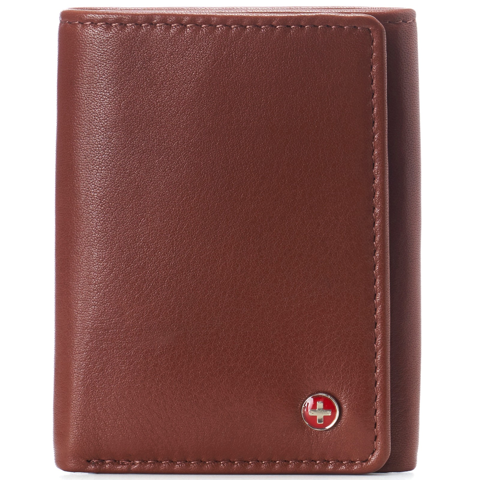 Alpine Swiss Men’s Leon RFID Trifold Pocket Wallet – Genuine Leather Wallet for