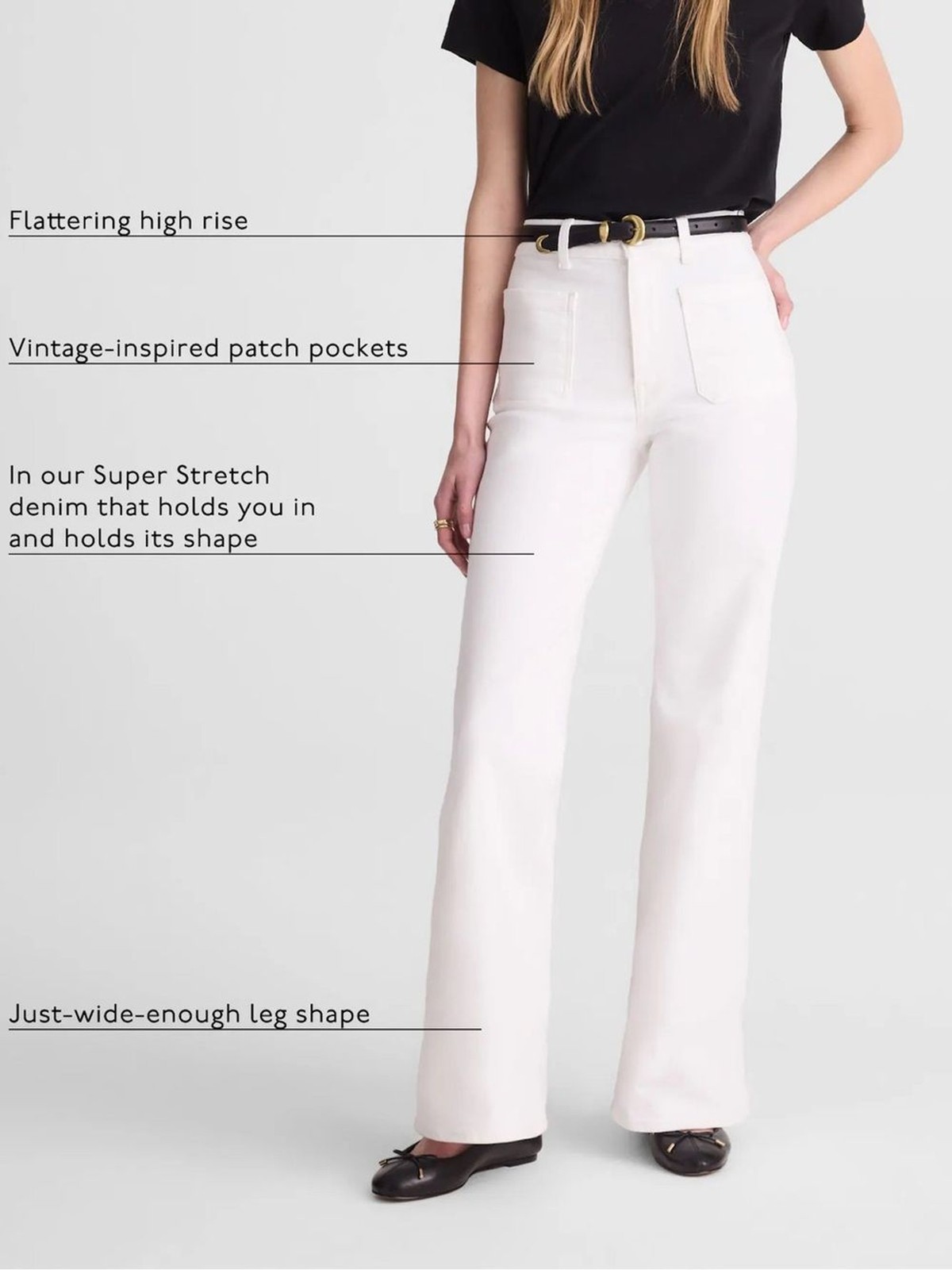 Madewell The Emmy Wide-Leg Jean in Super Stretch Denim in Tile White Size 28 NWT
