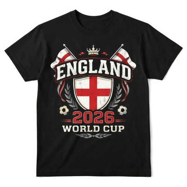 England World Cup 2026 Football Fan T Shirt English Soccer Graphic Tee