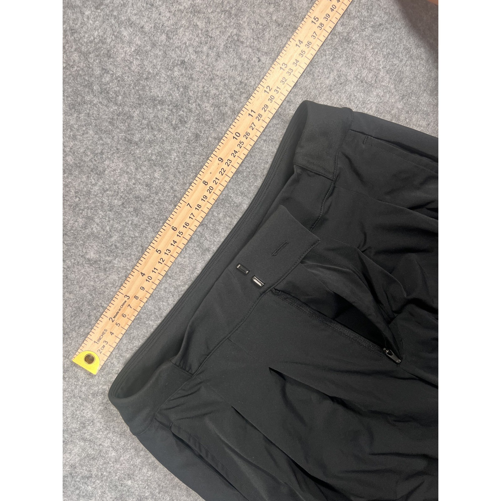 Nike Dri-FIT Wide Leg Pleated Trousers Small Black Nylon Spandex Stretch