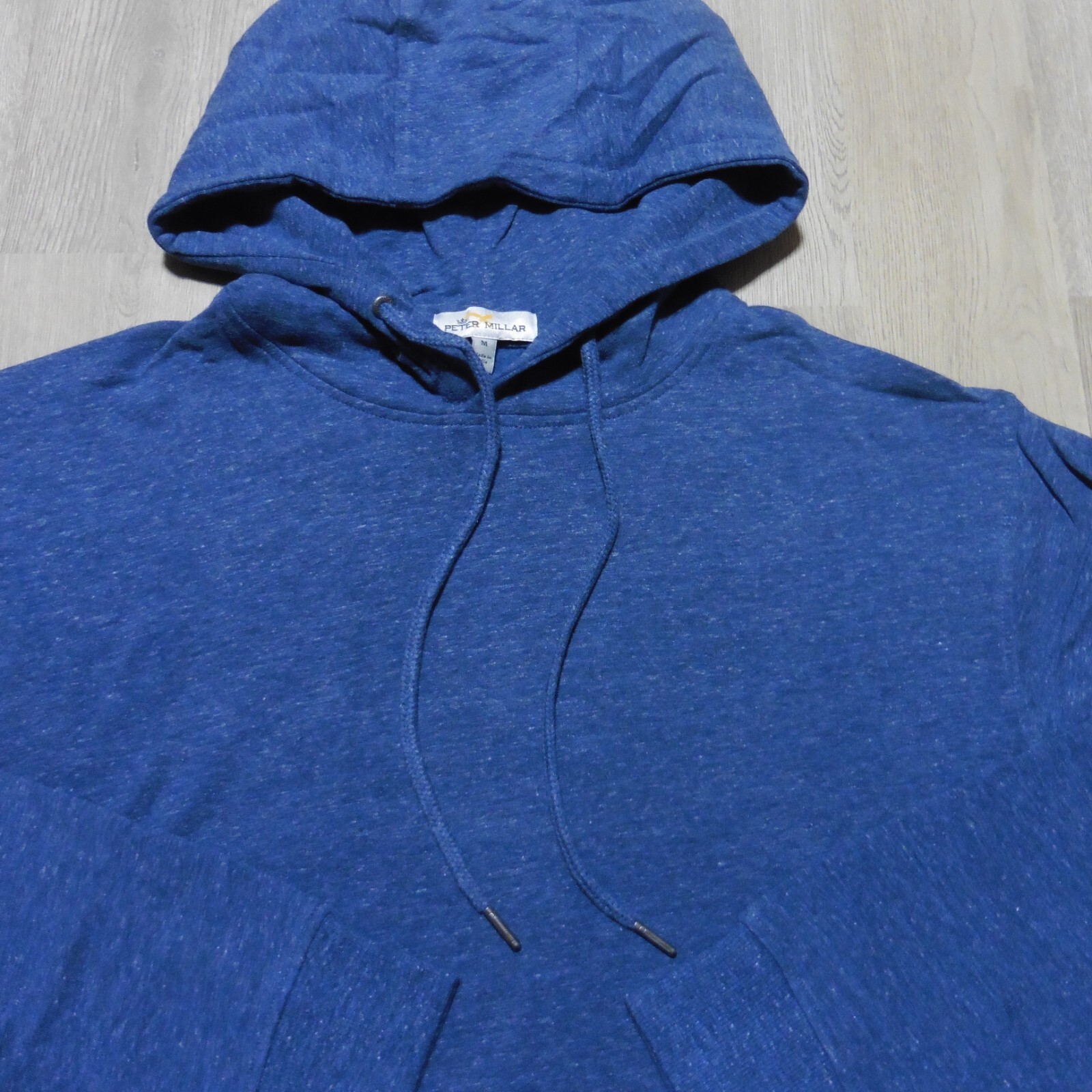 PETER MILLAR Mens M MEDIUM HOODIE LAVA WASH RAVINE BLUE PULLOVER SWEATSHIRT