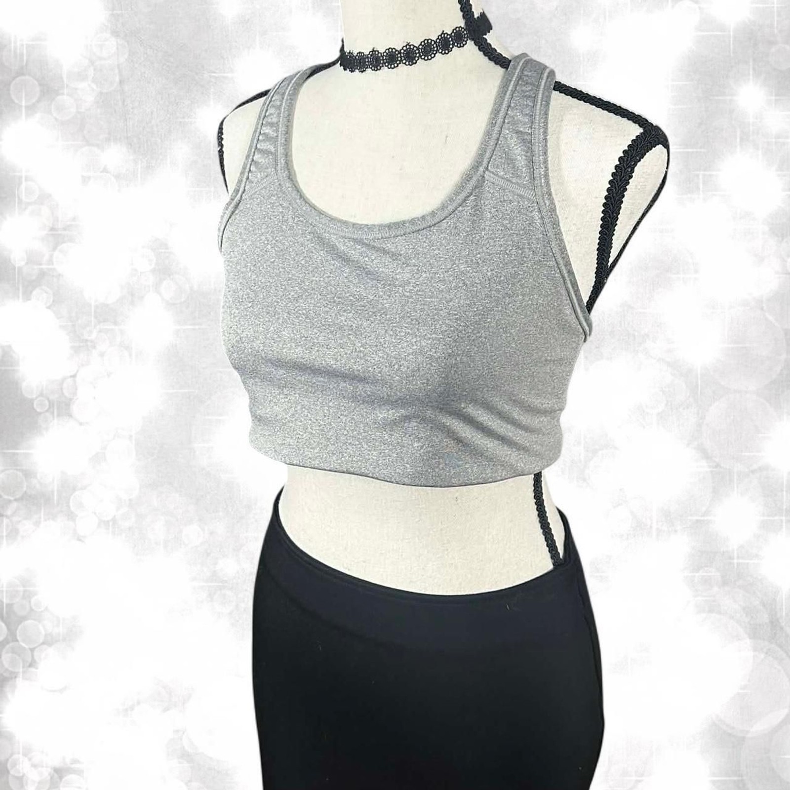 Minimalist style light grey athletic sports bra