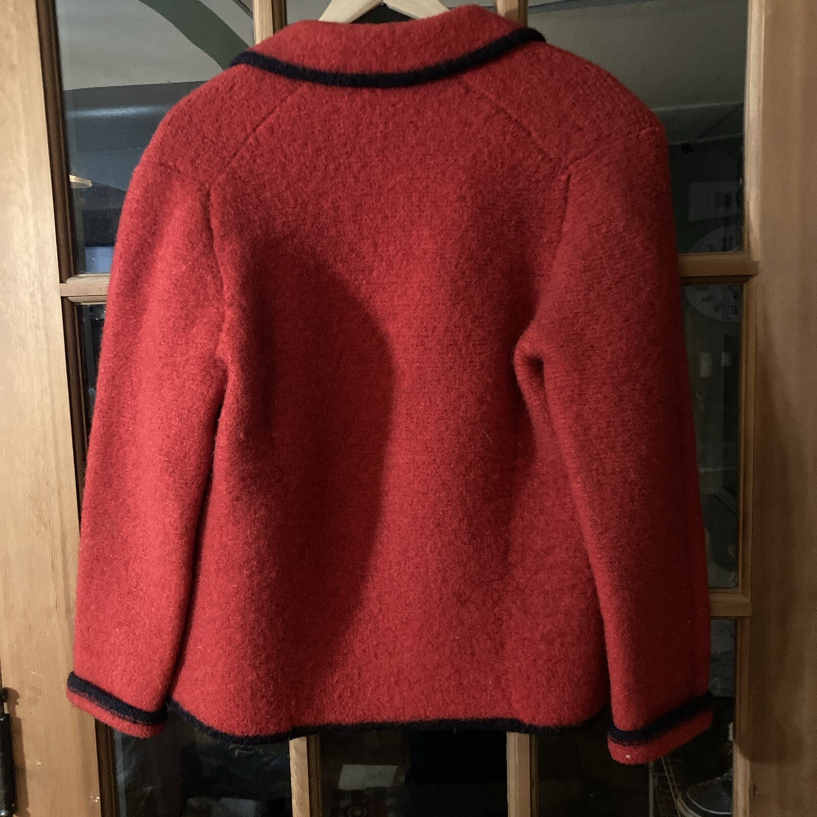 Vintage Sport Scherl Red Jacket Virgin Wool With M Theresia Dgr Buttons