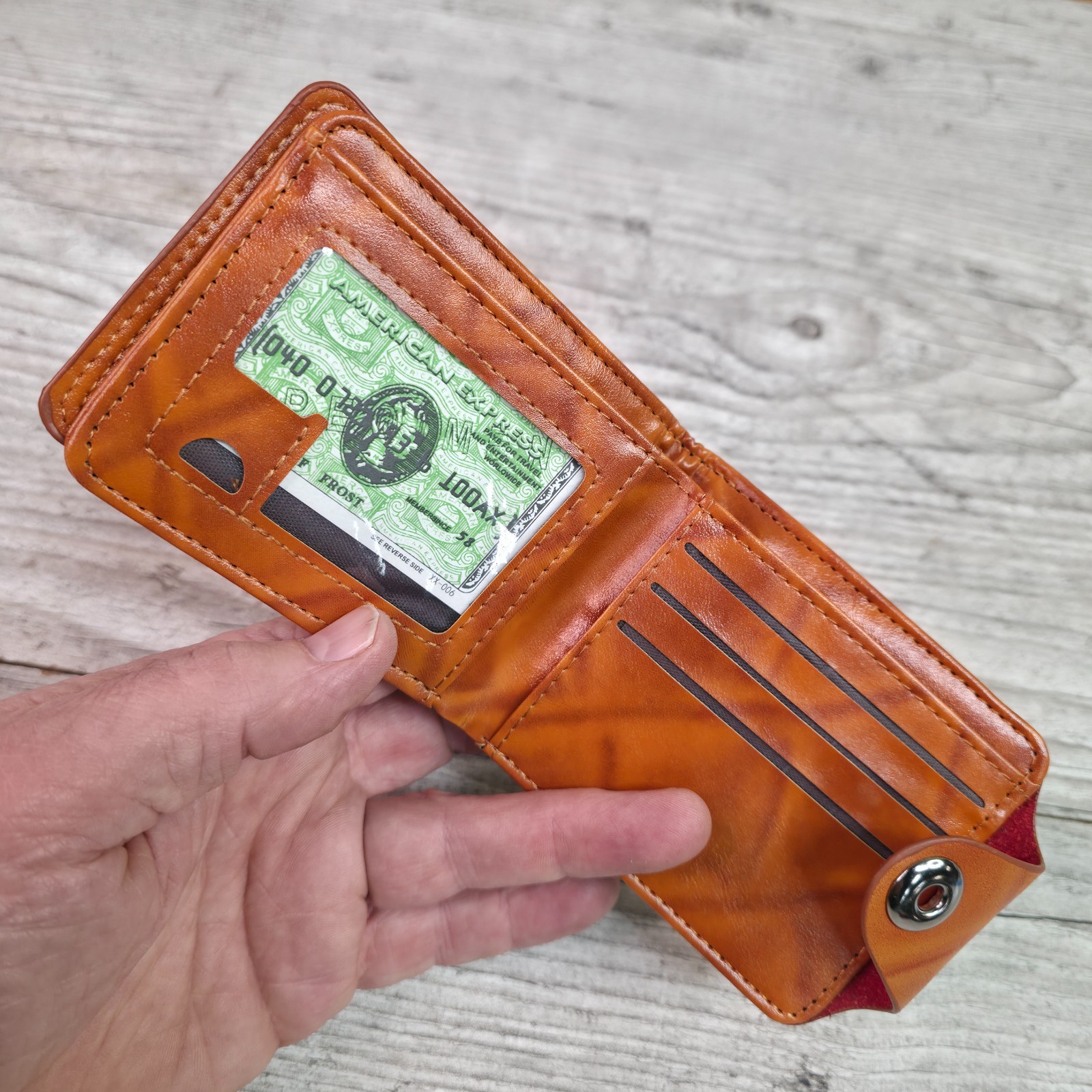 $100 Dollar Bill Print Faux Leather Printed Bifold Novelty Wallet