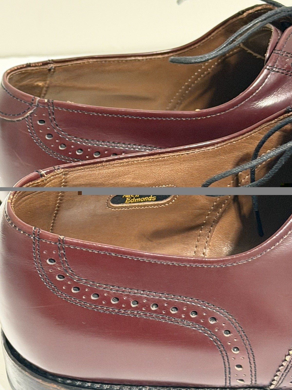 Allen Edmonds Lloyd Men’s Burgundy Oxblood Leather Wingtip Oxford Size 12D