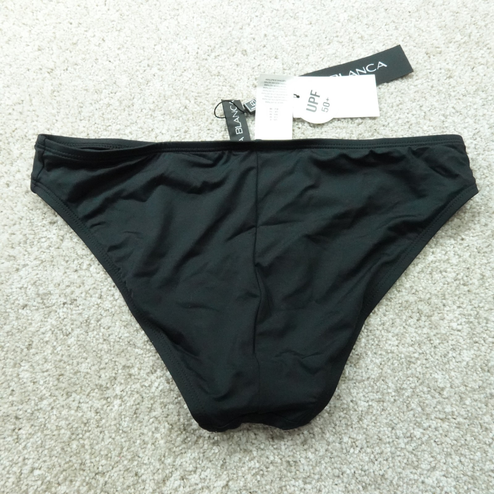 La Blanca Bikini Bottom Womens 6 Black Moderate Hipster UPF50 Swimwear