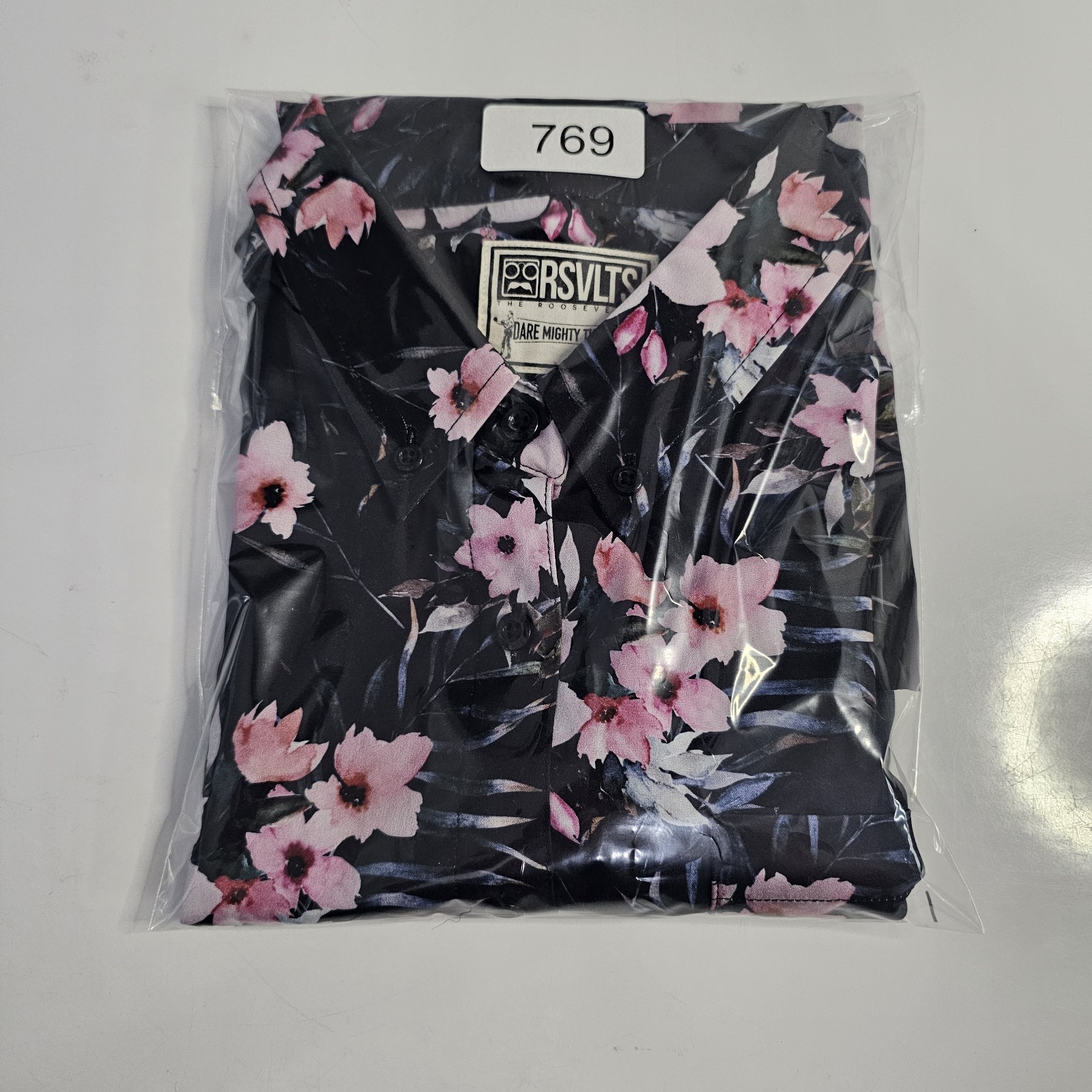 RSVLTS Women’s Cut Medium – Grandma’s Couch – Pink & Black Floral Button Shirt