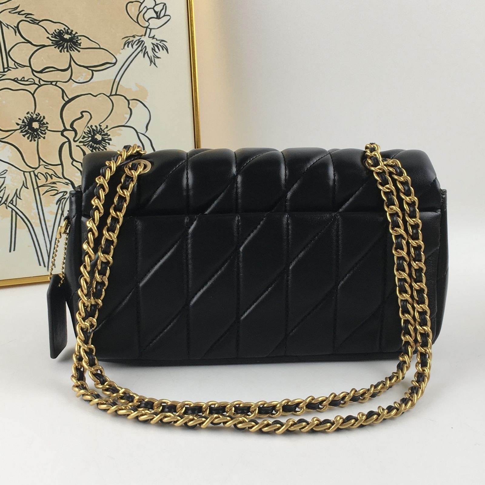 COACH Tabby Shoulder Bag 26 Quilted CP150 Brass / Black Nappa Leather Outlet New