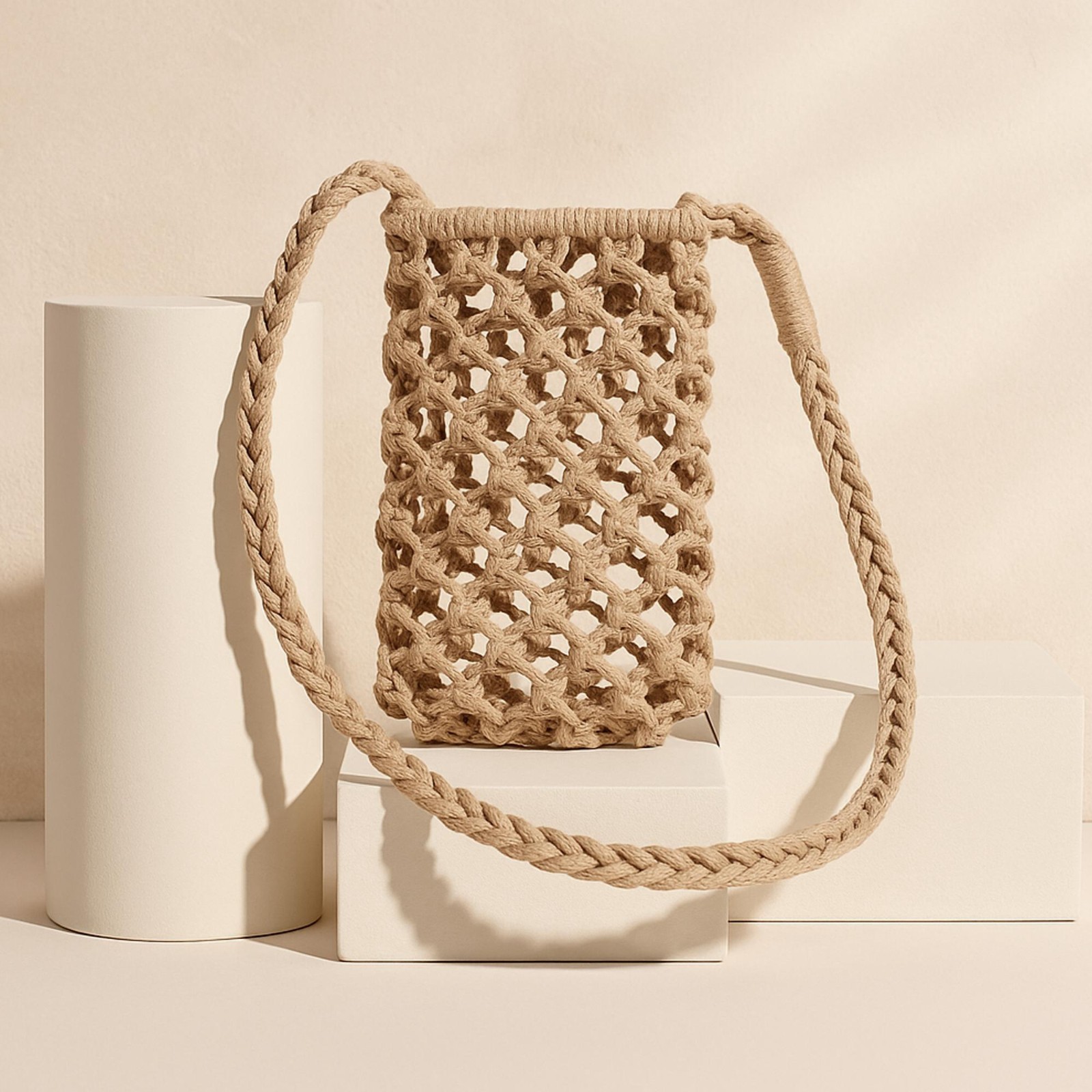 Macrame Crossbody Phone Bag Boho Woven Summer Purse Free Shipping US