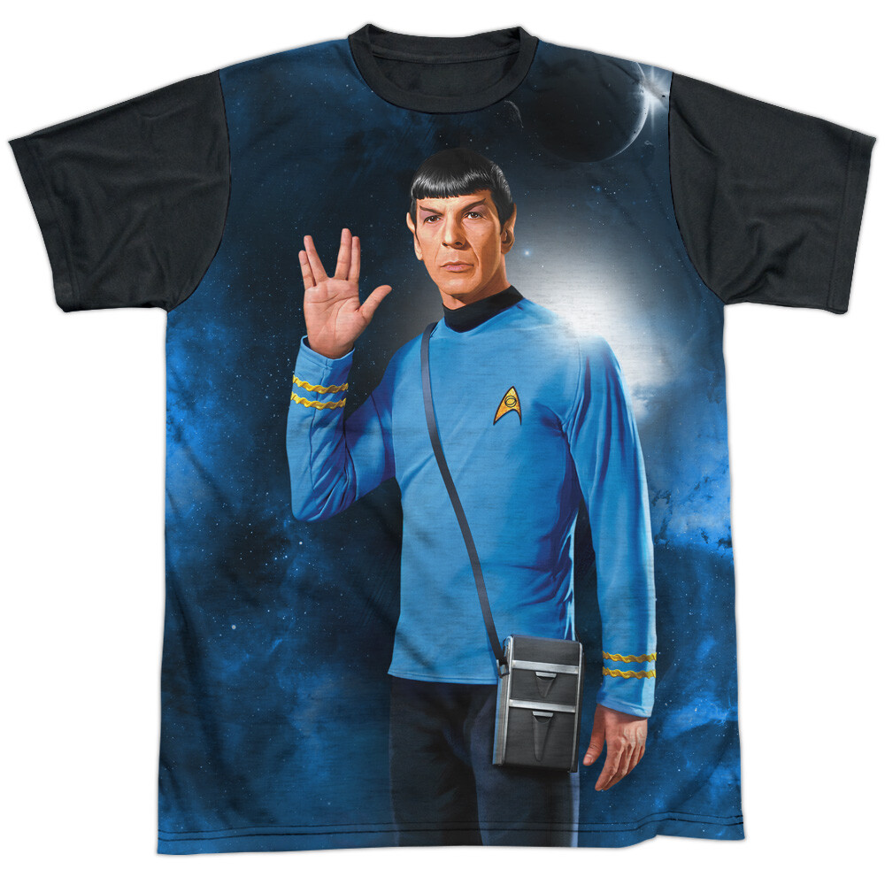 Star Trek Live Long Adult Halloween Costume T Shirt (Black Back), S-3XL