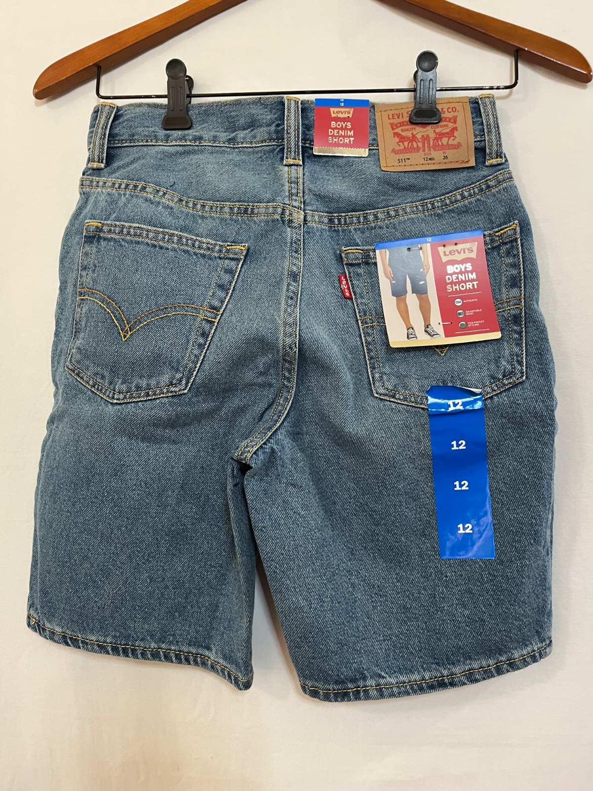 Levi’s Boys Adjustable Waistband Denim Shorts Many sizes New