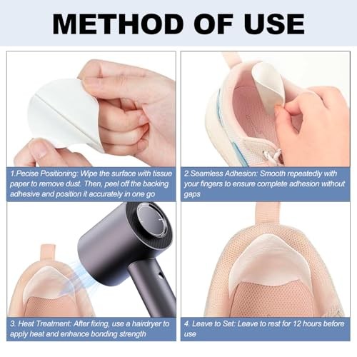 4Pair Shoe Patches for Holes, Self-Adhesive Shoes Heel Repair, Hole Repair 8Pcs