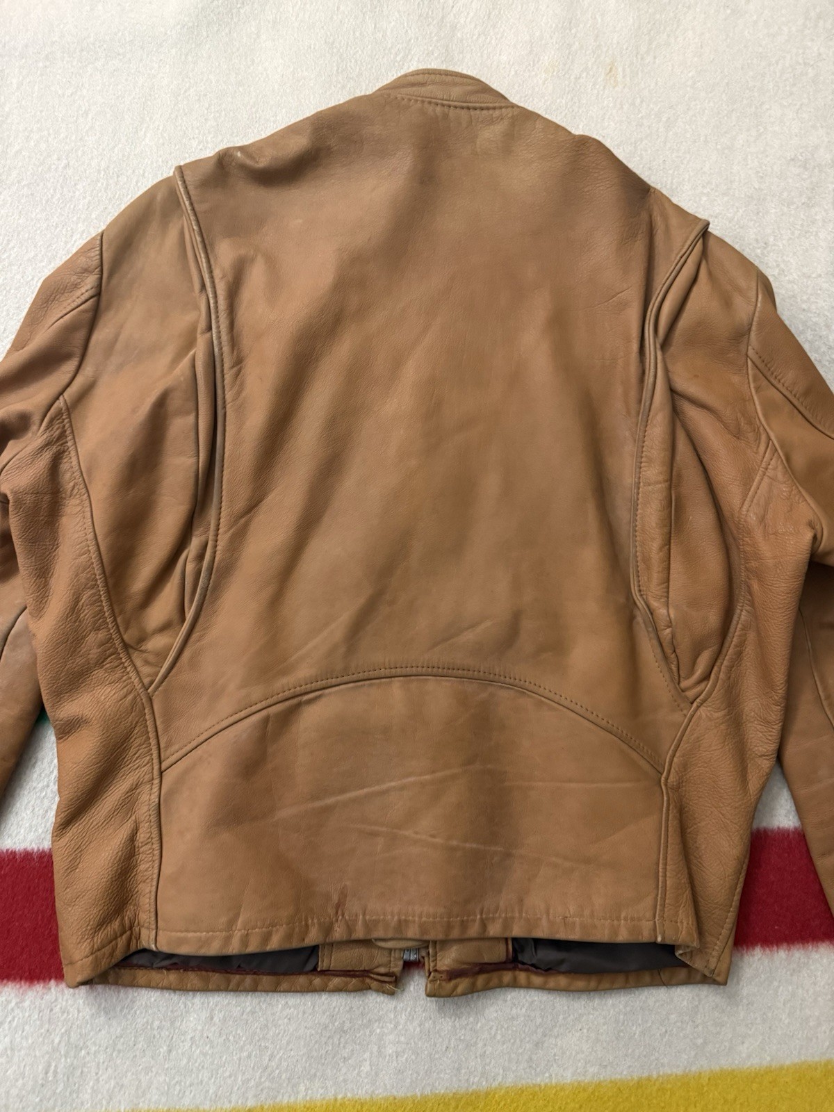Vintage 50s 60s Lesco Leathers? Tan Beige Cafe Racer Jacket 42 Small Medium