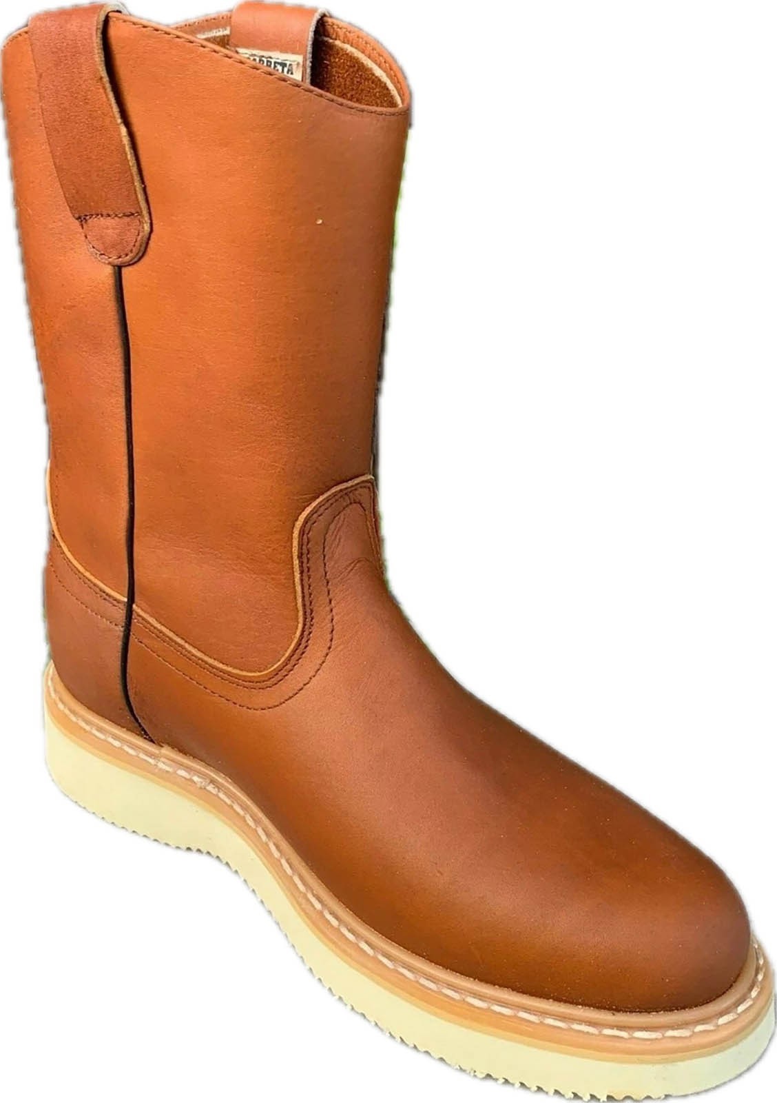 Men’s Work Boots light WEIGHT Pull On Leather ROUND TOE Boots BOTAS TRABAJO
