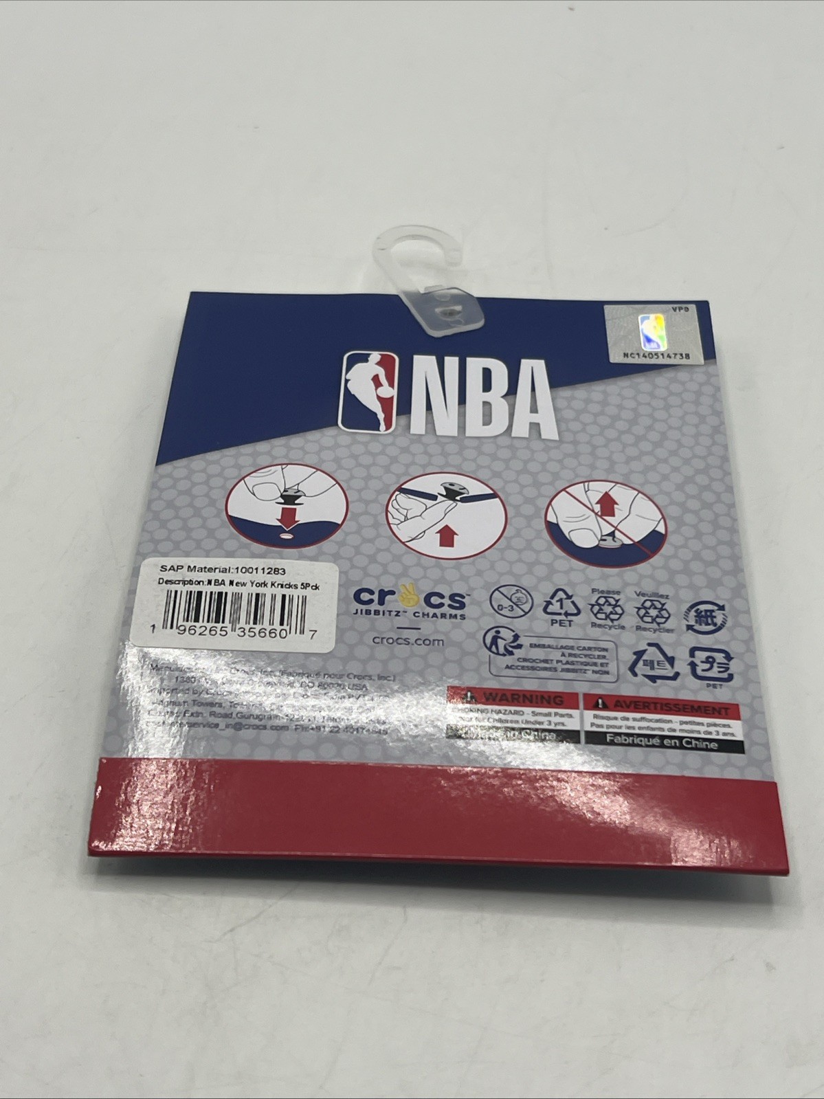 New Original Jibbitz Crocs Charm: Uniquely You NBA New York Knicks 5 pcs.