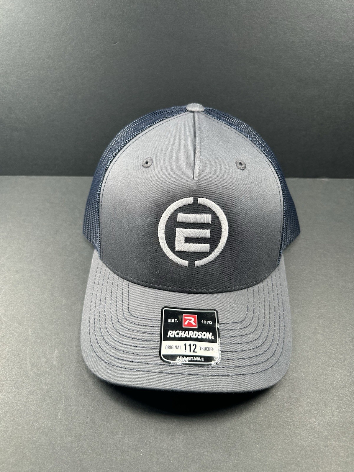 RICHARDSON STYLE 112-FP Adult Gray Adjustable SnapBack Meshback Trucker Hat Cap