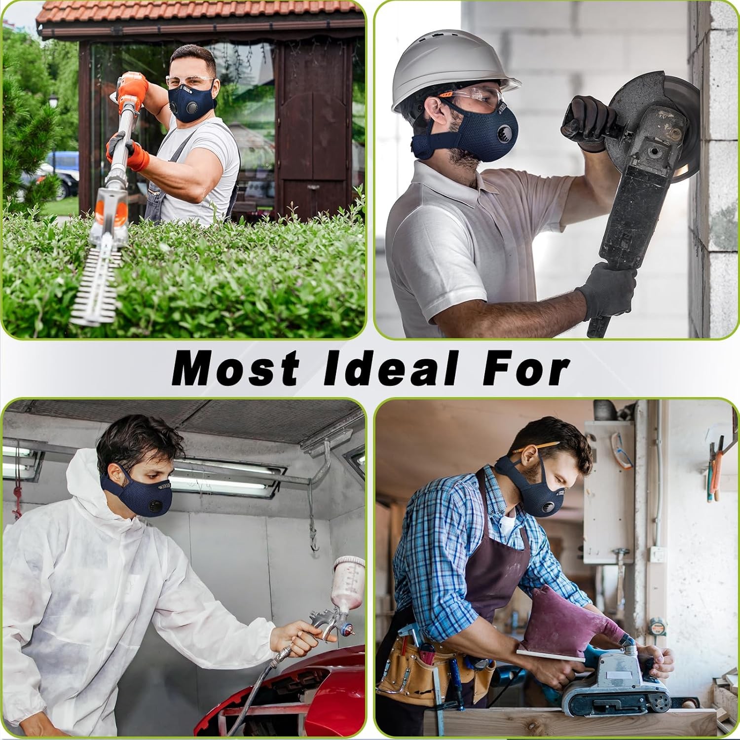 Half Face Cover Respirator Dust Mask Anti Air Pollution Reusable With Filters