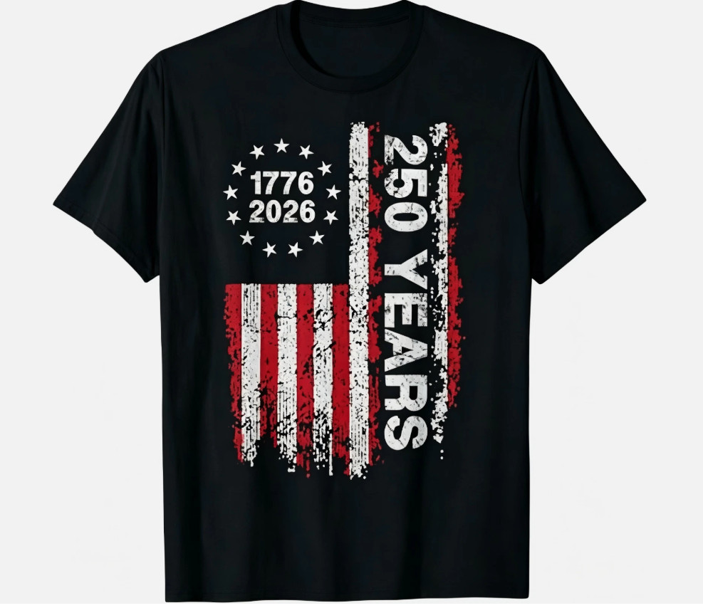 US 250th Anniversary Freedom Shirt Men Patriotic Independence Day Graphic Tee