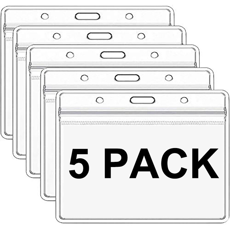5 Pack Clear Vaccination Card Protector 4×3″ Vaccine Record Holder Badge Sleeve