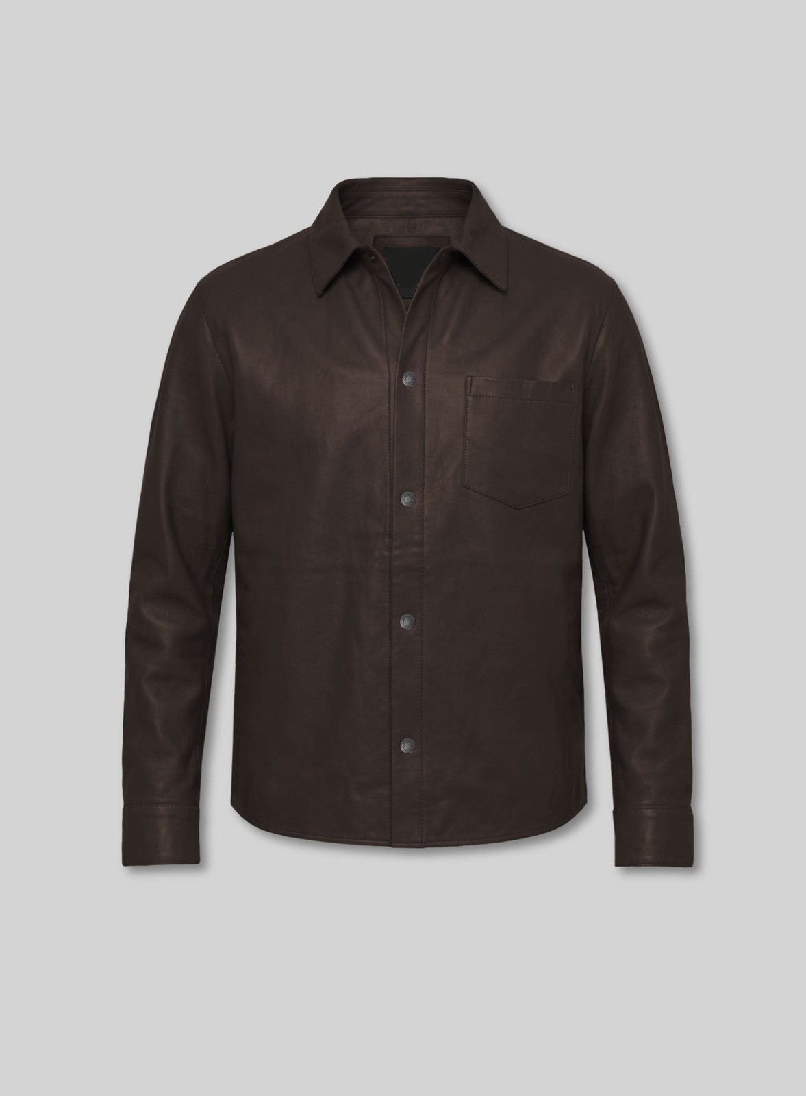 Mens Dark Blue Suede Leather Shirt Jacket Casual Shacket Slim Fit Overshirt New