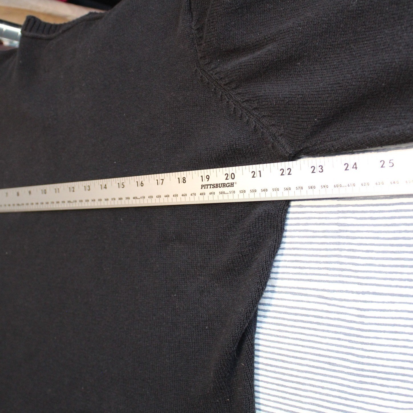 Natural Reflections $XL $49 Black Notched Neck Chest Pocket Cotton Blend Sweater