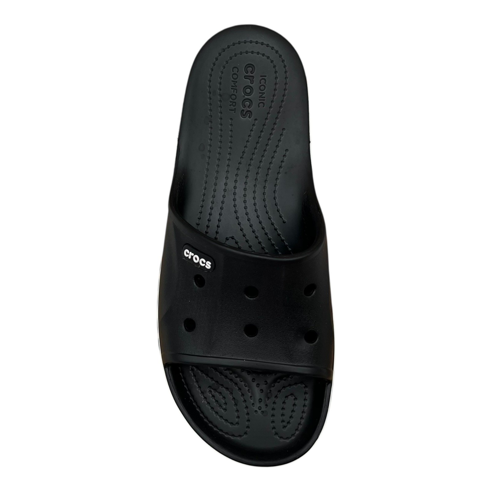 Crocs Bayaband Mens Slide Sandals Size 10 Black White Water Friendly Lightweight