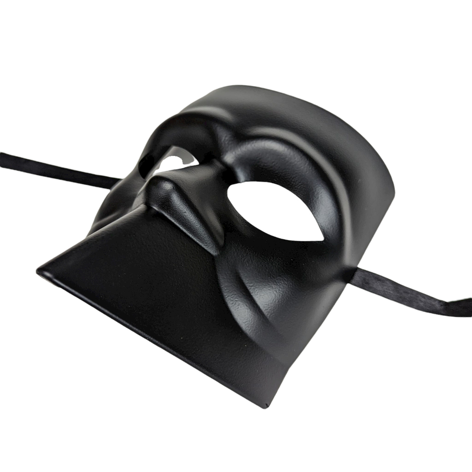 UNPAINTED BAUTA STYLE BLACK BLANK MASQUERADE MASK
