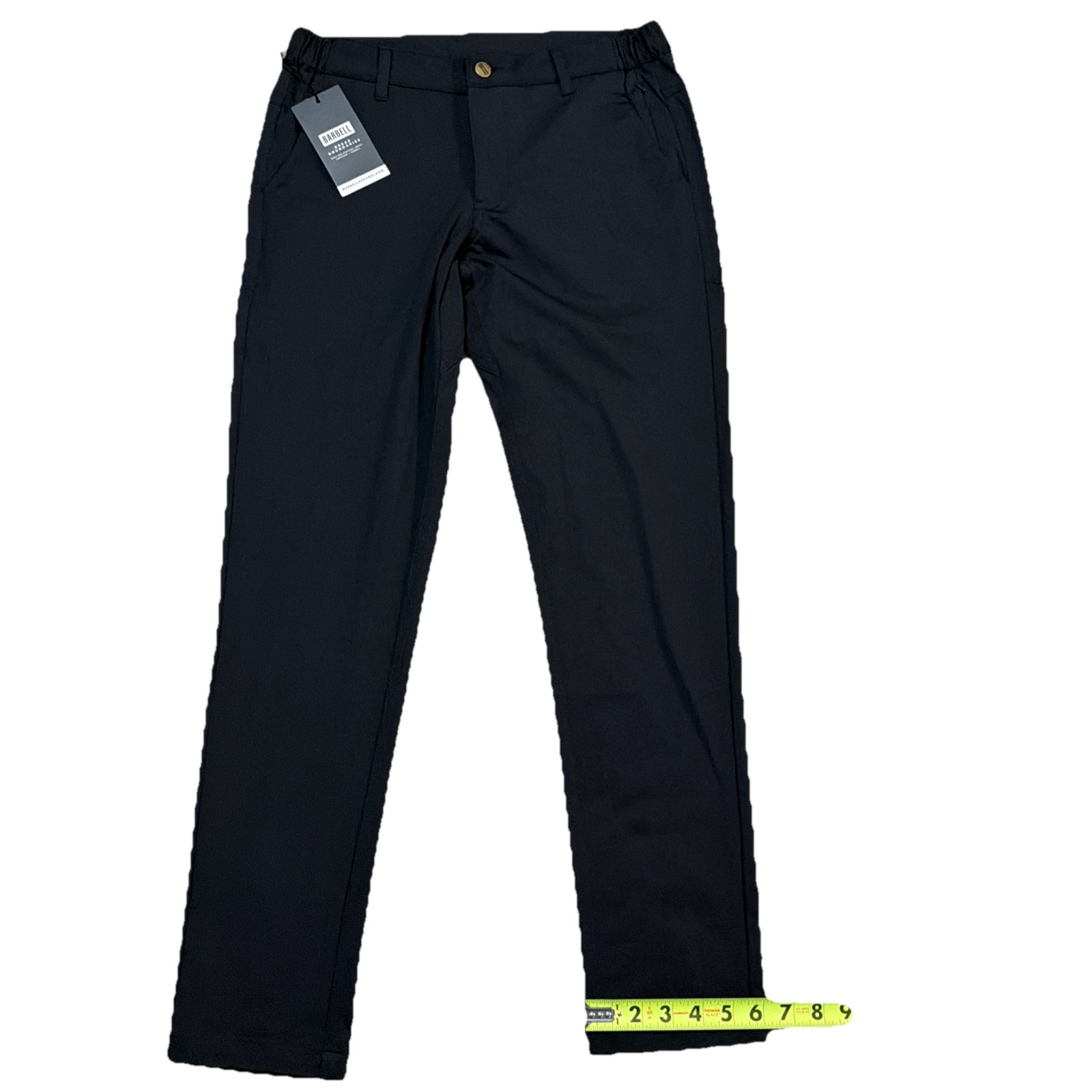 Barbell Anything Chino Mens Sz 28 (30×29) Black Polyester Slim Fit Performance