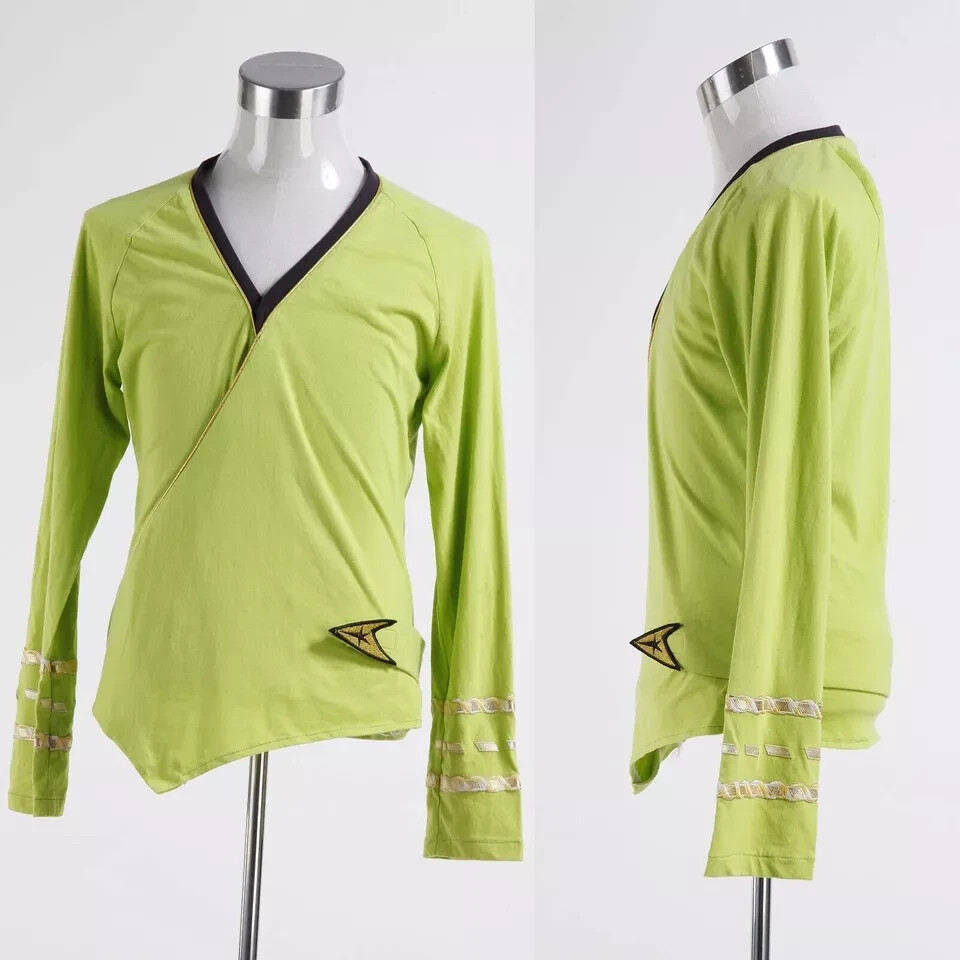 HOT Star Trek TOS Green Wrap Command Cosplay Halloween Carnival Costume Party