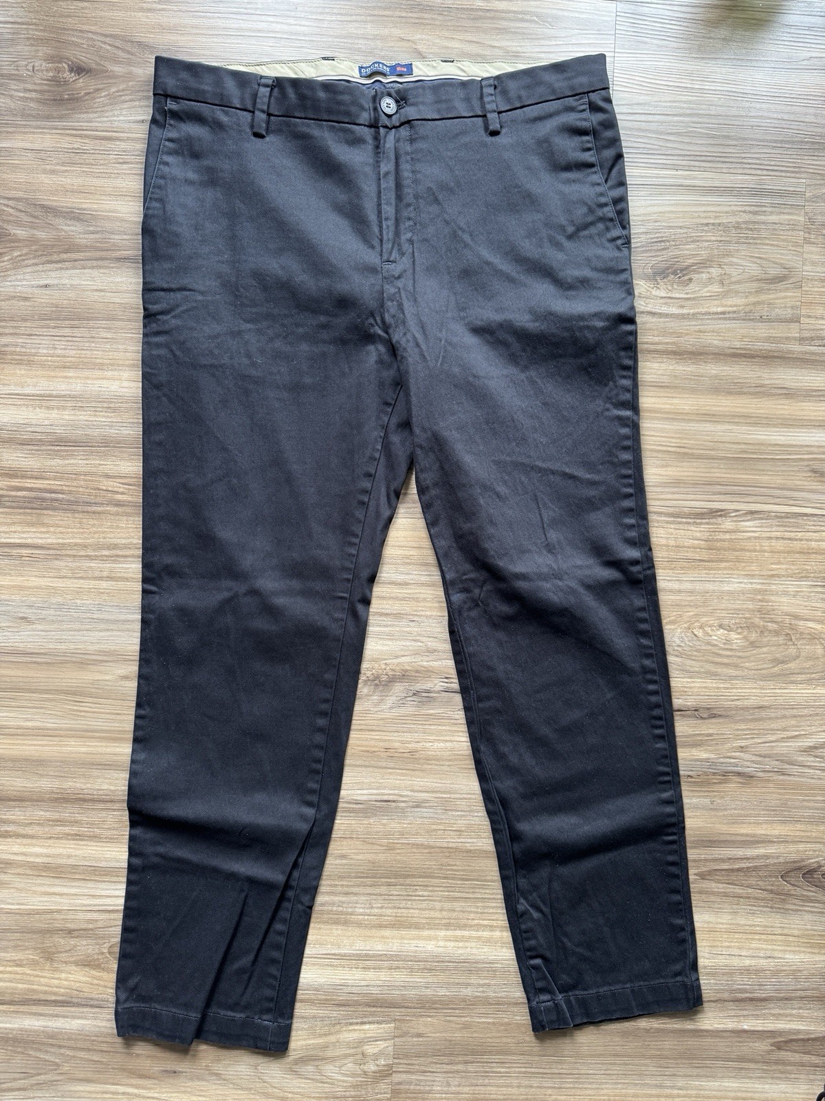 Dockers Flex Comfort Chino Pants Men’s 36×30 Black Stretch Casual Flat Front
