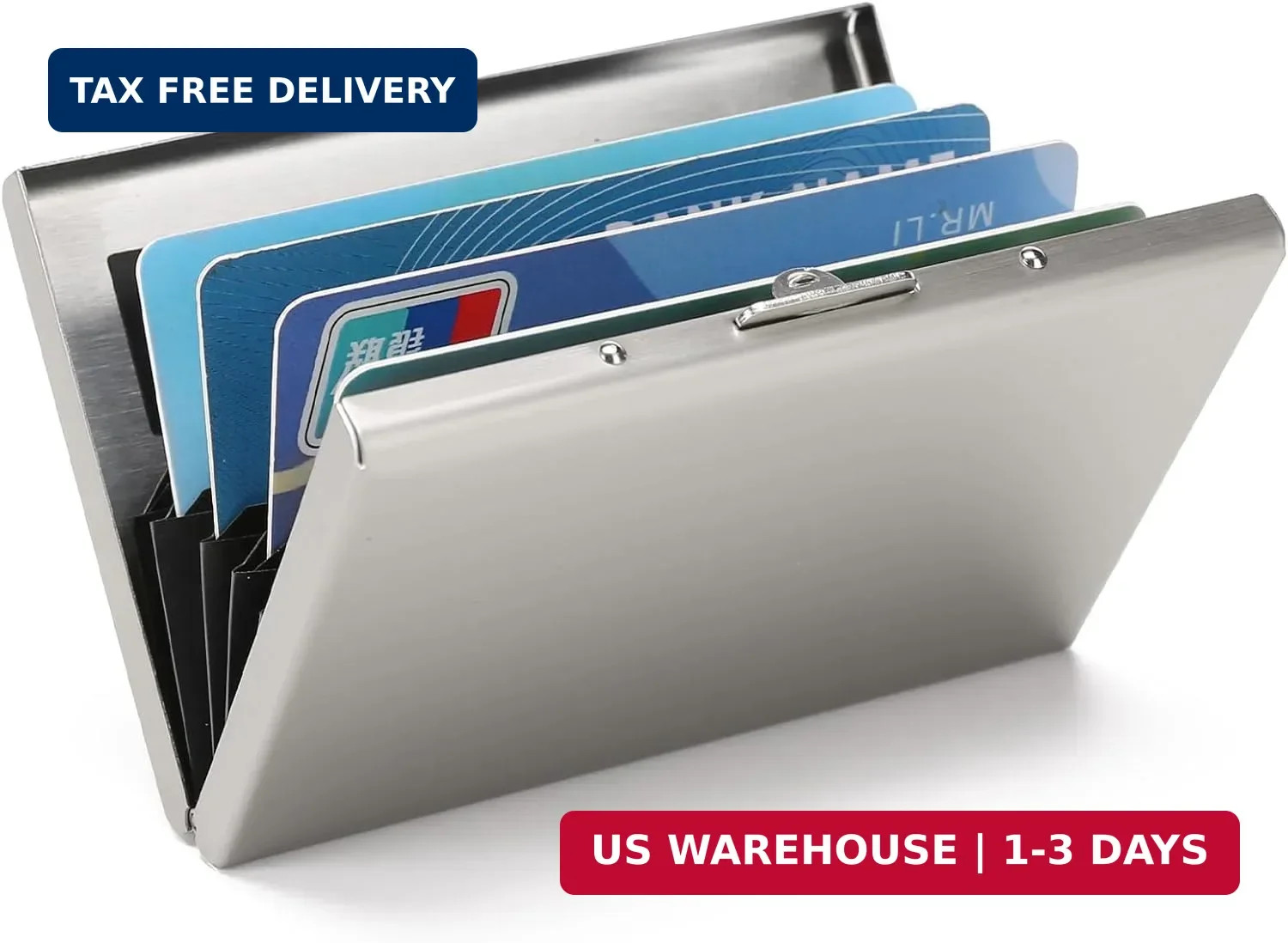 RFID Blocking Stainless Steel Credit Card Wallet Metal Card Holder Case