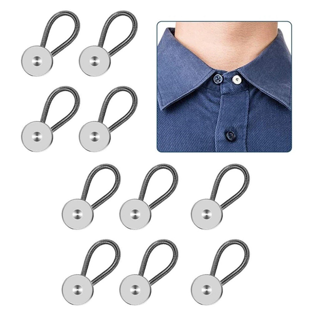 10x Metal Collar Neck Waist Extender Expander Buttons for Men Dress Shirt Pants