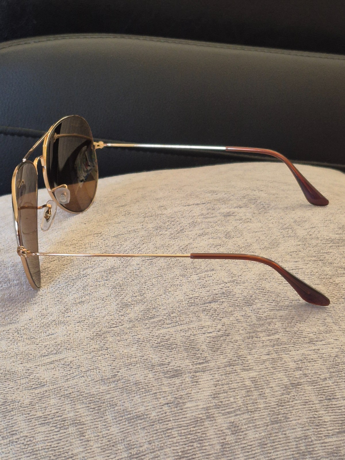 ray ban aviator large metal gold frame B-15 brown lenses 62mm