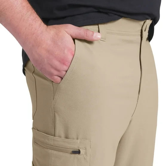 Wrangler Men’s Tech Cargo Pants Stretch Nylon Zip Pocket Work Utility New Tan