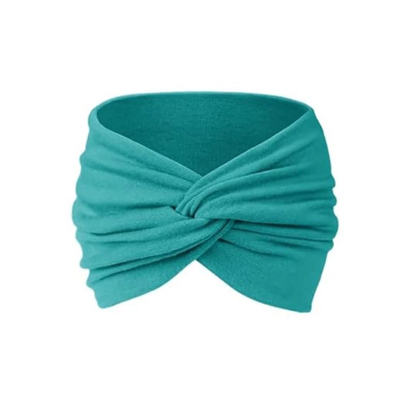 2pc Elastic Wide Headband Cotton Yoga Running Sports Hair Band Turban Headwrap